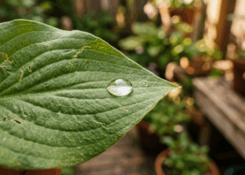 Molhar as plantas no horário de sol forte do meio-dia parece refrescante, mas as gotículas funcionam como lupas que queimam as folhas
