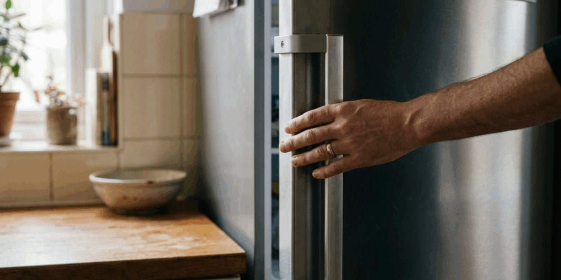 A porta da geladeira fica muito mais difícil de abrir segundos depois que você fecha e isso pode ser sinal de que a vedação está funcionando