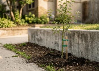 Escolher uma árvore bonita e plantá-la perto demais da parede da casa pode trazer problemas graves com raízes que quebram o piso