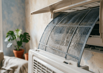 O seu ar-condicionado split gasta muita energia mas o quarto demora horas para gelar? O filtro interno pode estar saturado de uma camada invisível de gordura