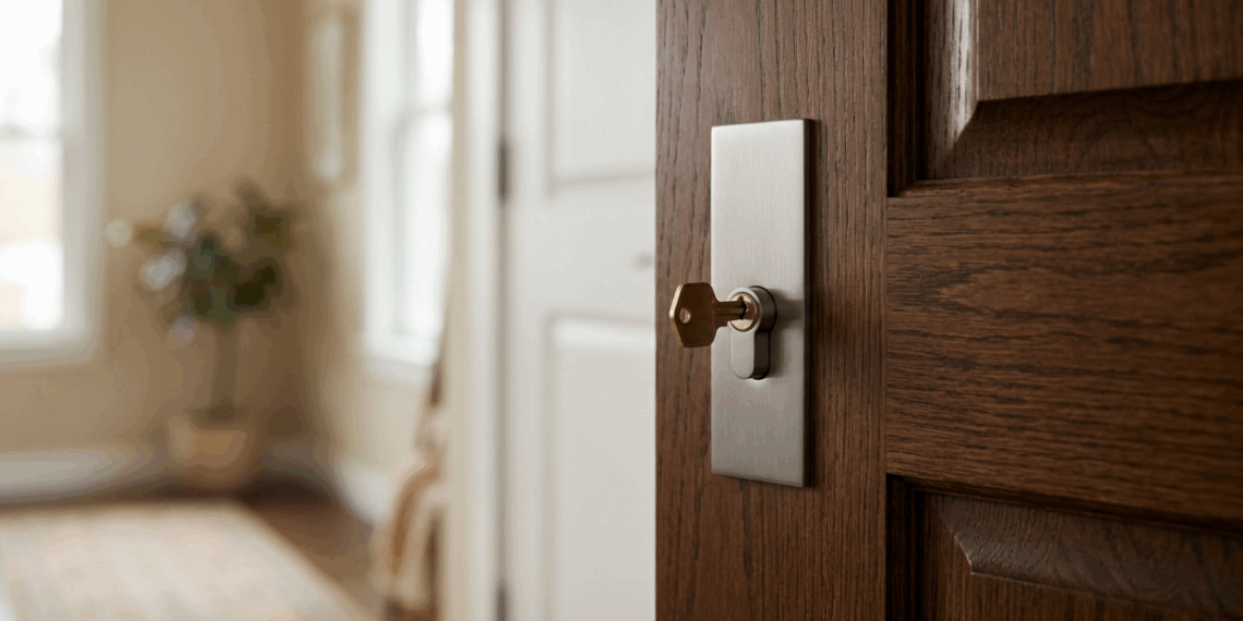 A chave da porta interna está emperrando e exigindo força para girar? Antes que quebre dentro da fechadura, aplique este produto simples
