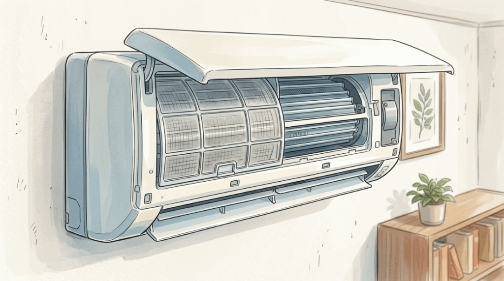 O seu ar-condicionado split gasta muita energia mas o quarto demora horas para gelar? O filtro interno pode estar saturado de uma camada invisível de gordura