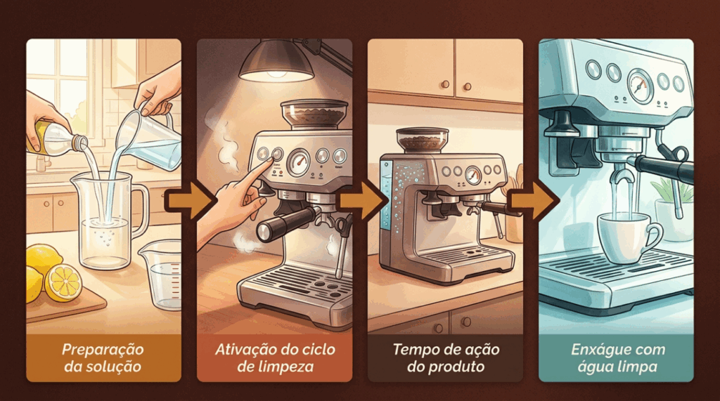 O gosto do seu café mudou de repente? O problema pode não ser o pó, mas o acúmulo invisível de minerais dentro da máquina