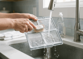 A secadora pode estar com o filtro aparentemente limpo e ainda assim secar devagar: a camada invisível que se forma na tela