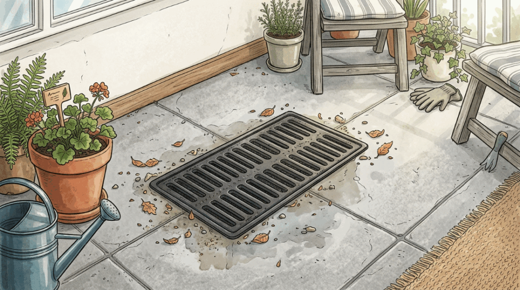 A varanda do apartamento vira uma piscina toda vez que chove forte? O ralo do piso está completamente sufocado por detritos acumulados