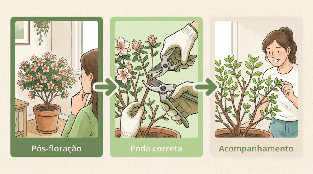Se você podar essa planta na época errada do ano, vai eliminar todos os botões de flores e ficar apenas com galhos verdes o ano inteiro