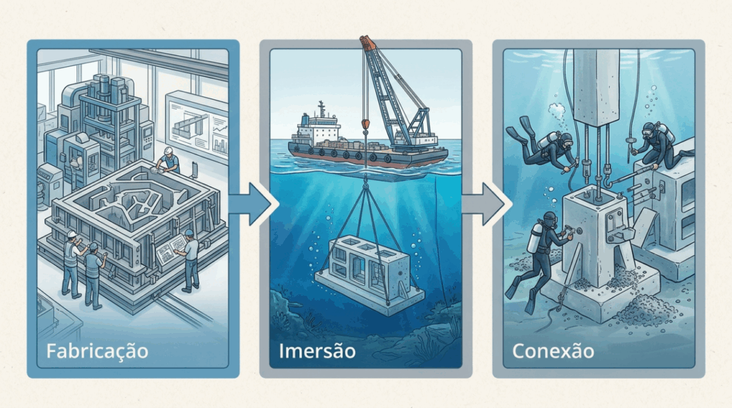 Como engenheiros conseguiram fabricar e alinhar blocos de 73.500 toneladas no fundo do mar sem comprometer a estrutura do túnel