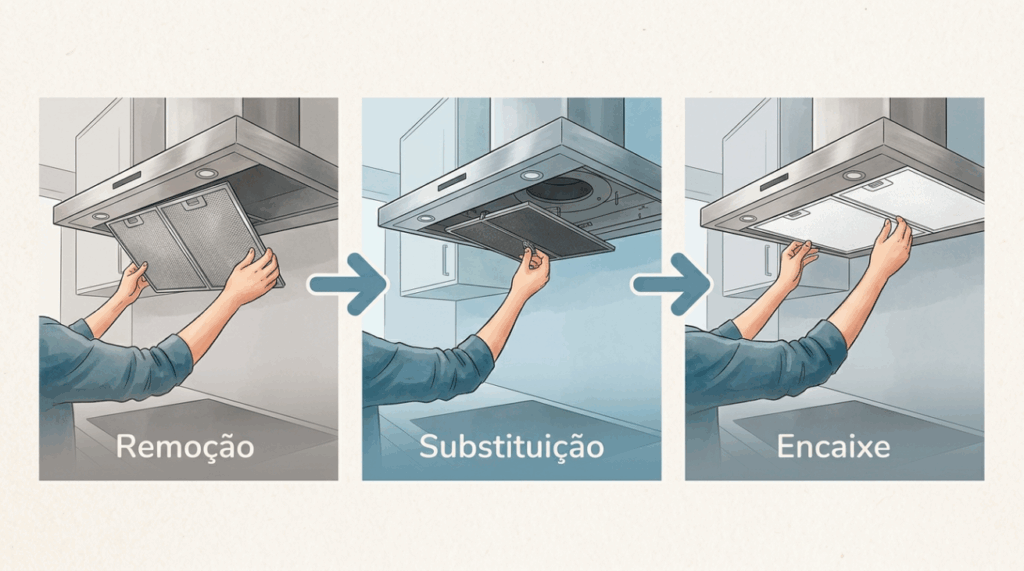 Sua coifa parece apenas fazer barulho e não elimina a fumaça da fritura? O filtro interno de carvão pode estar vencido há meses