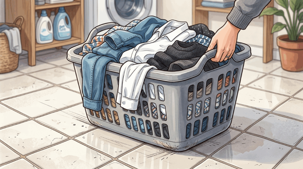 O cesto de roupas rasgou bem no fundo de repente? O hábito de arrastar o recipiente pesado pelo chão áspero acaba furando o plástico
