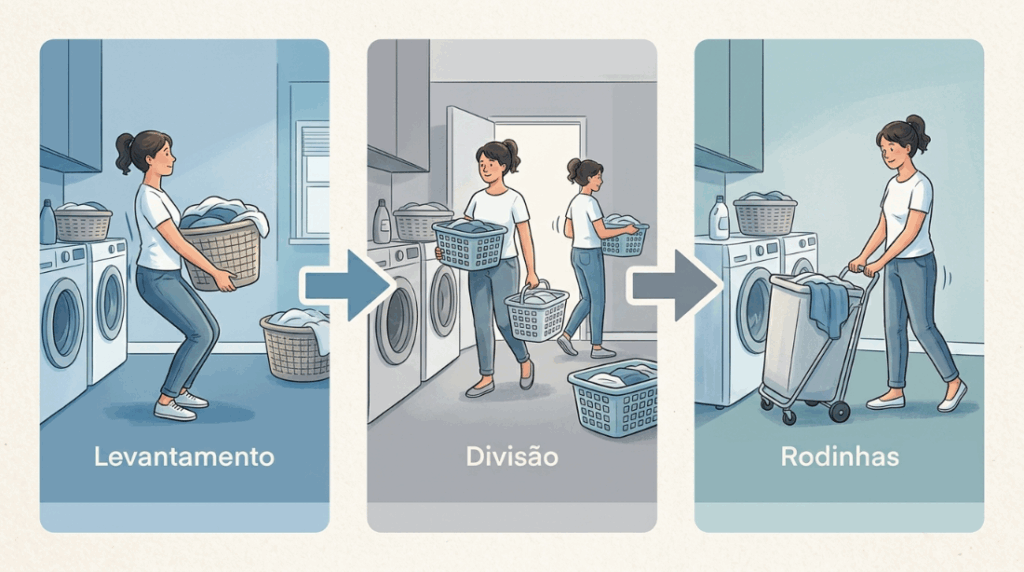 O cesto de roupas rasgou bem no fundo de repente? O hábito de arrastar o recipiente pesado pelo chão áspero acaba furando o plástico