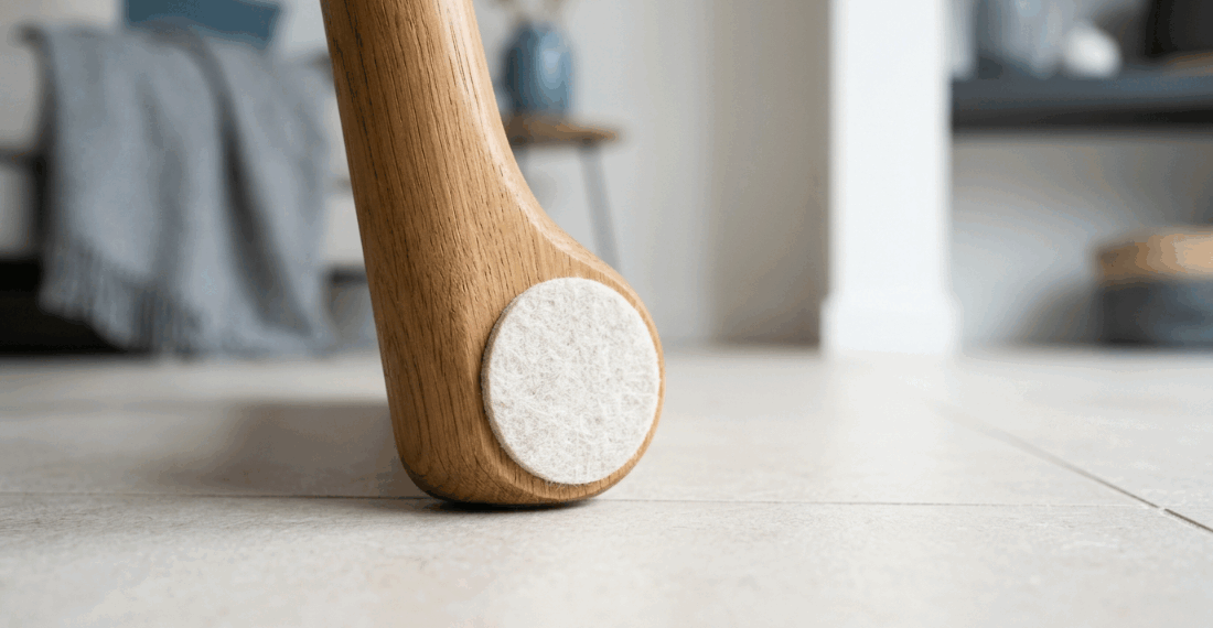 Colocou protetores de feltro nos pés das cadeiras mas o chão continua riscado? O desgaste do material acumula poeira que vira uma lixa