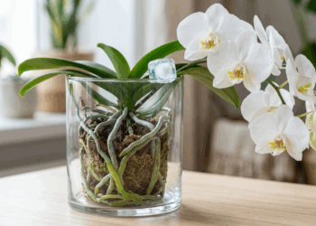 A dica de colocar cubos de gelo na raiz da orquídea para regar com calma pode estar causando um choque térmico fatal na planta