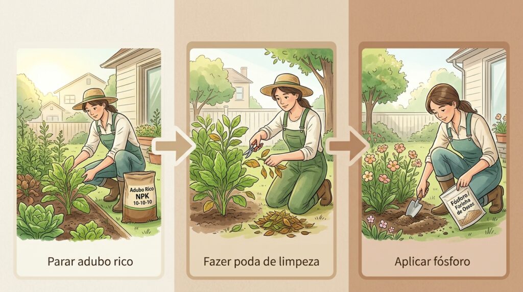 Seus pés de tomate crescem cheios de folhas viçosas mas não vingam nenhum fruto? O excesso de adubo errado está enganando você