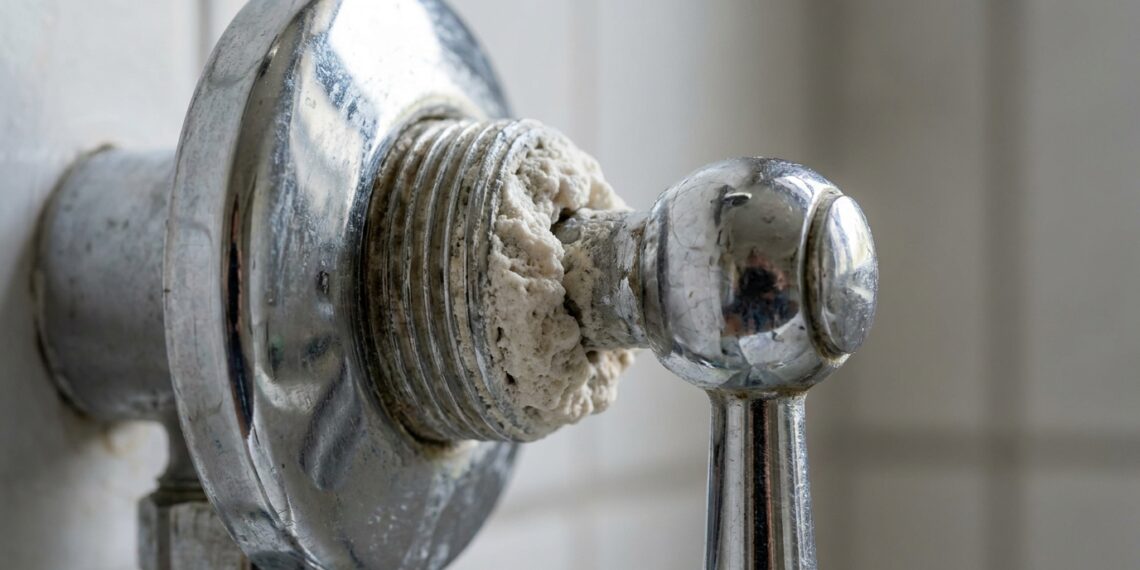 O registro do chuveiro ficou extremamente duro e não fecha a água por completo nem com força? Uma crosta de minerais travou o interior da peça