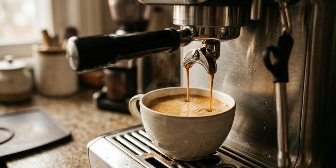 A máquina de café expresso tira o café em gotas lentas e curtas? O termobloco interno estreitou devido à calcificação
