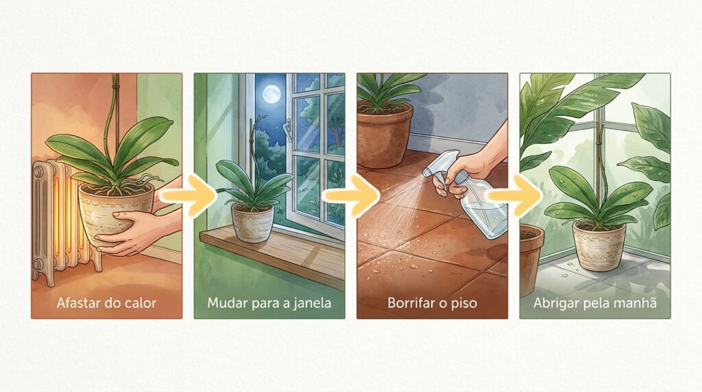 A orquídea perdeu as flores e ficou apenas com folhas verdes o ano todo? O choque térmico noturno é o gatilho que falta para a floração