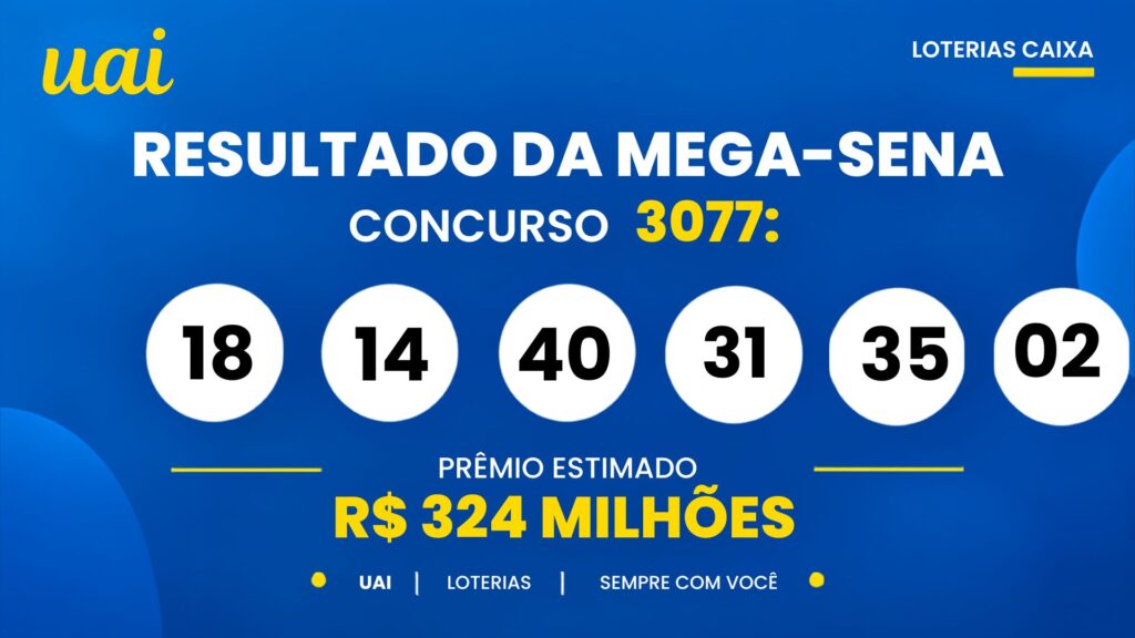 Resultado da Mega-Sena 3077 de hoje (28/10): veja as dezenas sorteadas e o prêmio de R$ 320 milhões