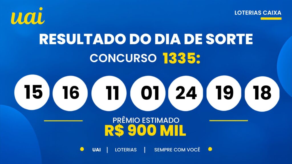 Resultado do Dia de Sorte 1335 de hoje (29/10): confira os números sorteados e o prêmio acumulado de 900 mil
