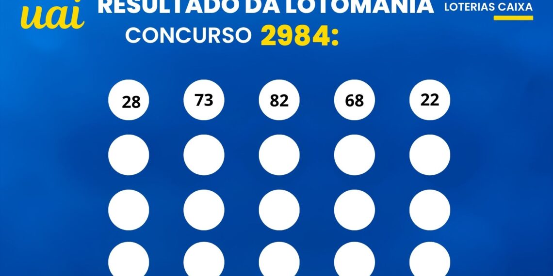 Resultado da Lotomania de hoje: veja os números e o rateio do concurso 2984, que pode pagar R$ 8,5 milhões (segunda-feira, 05/10)