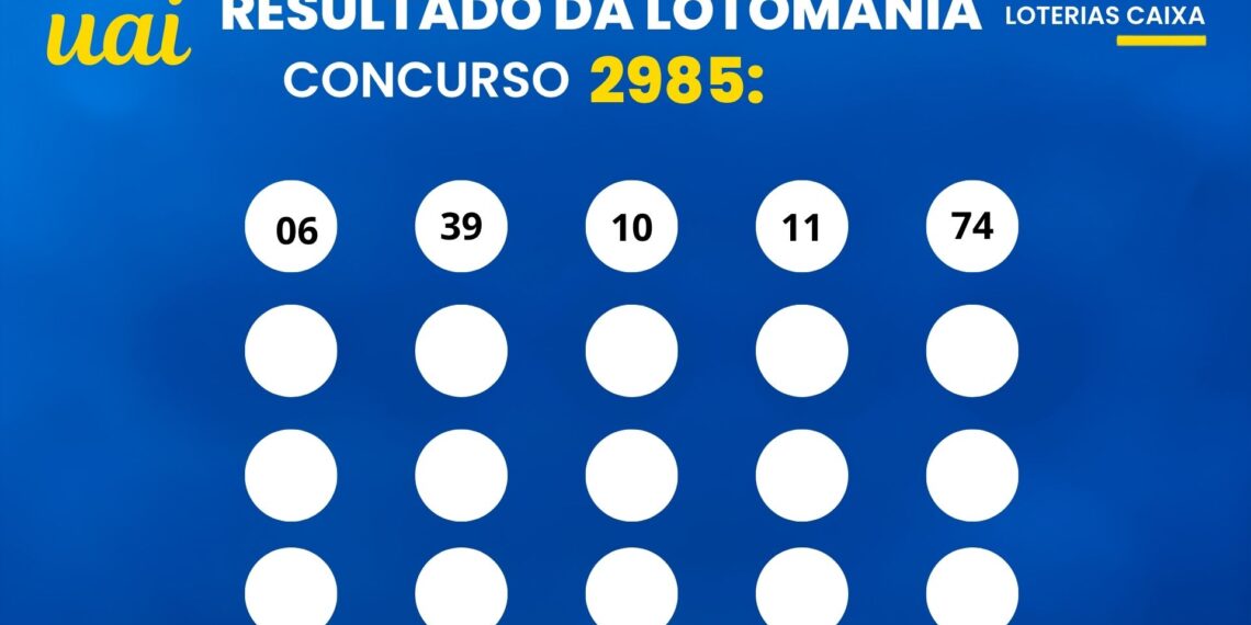 Resultado da Lotomania 2985 de hoje (07/10): veja os 20 números sorteados e o rateio do prêmio de R$ 9,3 milhões