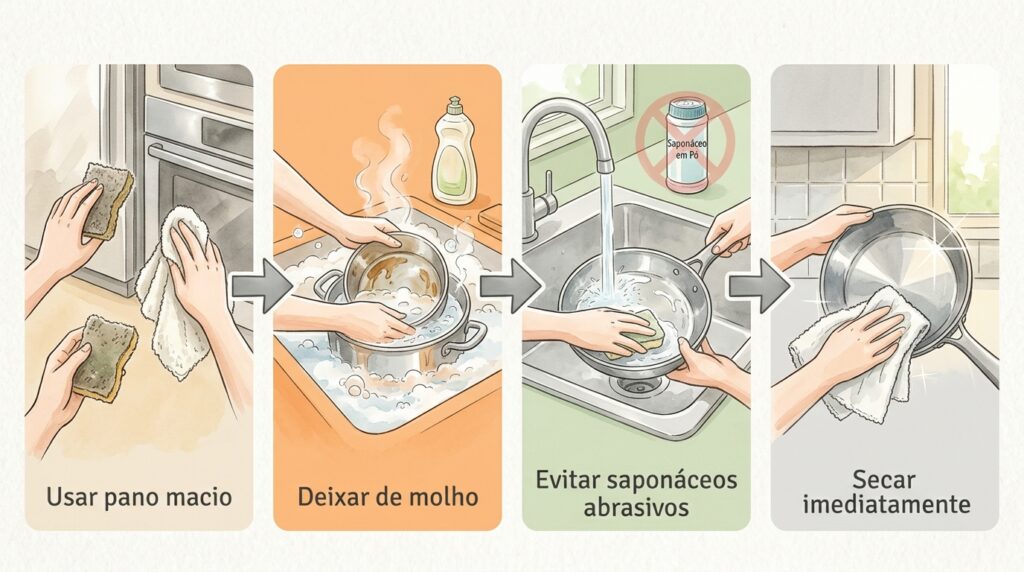 O lava-loiça de inox perdeu o brilho, está baço e sempre com aspeto sujo? A esponja abrasiva removeu a película de polimento