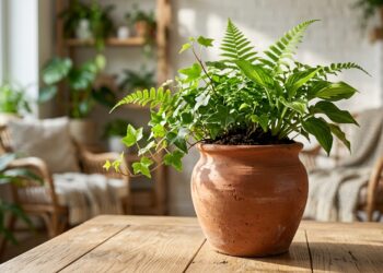 Cobrir a terra do vaso com pedrinhas decorativas bonitas é charmoso, mas esconde o momento exato em que a planta está morrendo afogada