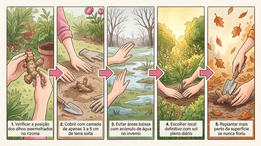 Plantou peónias caríssimas há dois anos e ainda não viu um único botão na primavera? Os olhos da raiz estão termicamente isolados