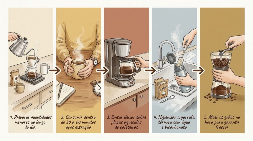 O café guardado no termo fica com um sabor intragável e amargo ao fim da tarde? A degradação térmica do ácido clorogénico