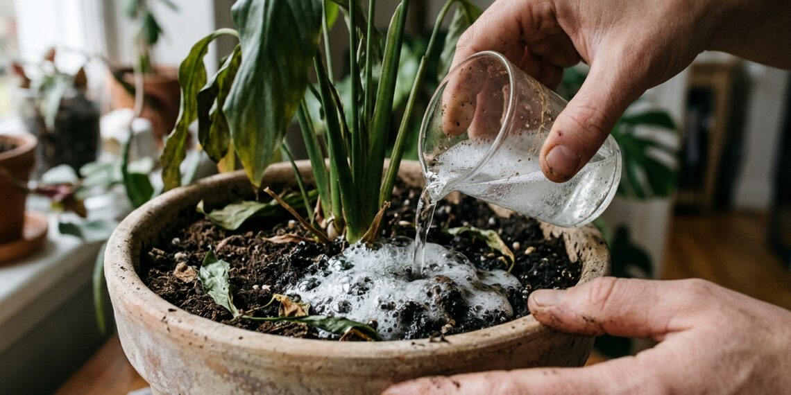 O truque da água oxigenada que ressuscita raízes sufocadas em vasos sem furo