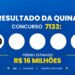 Resultado da Quina de hoje: veja os números e o rateio do concurso 7133, que pode pagar R$ 16 milhões (sexta-feira, 02/10)