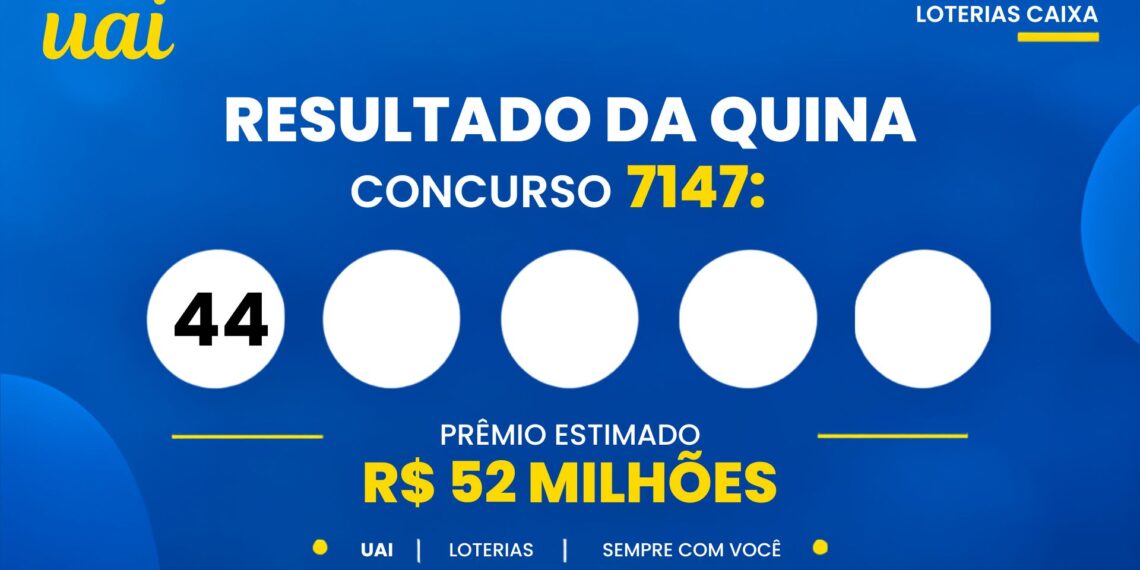 Resultado da Quina 7147 de hoje (20/10): veja os números sorteados e o prêmio de R$ 52 milhões