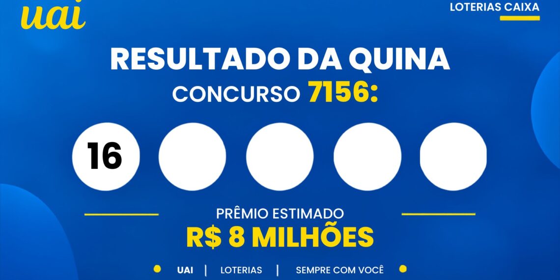 Resultado da Quina de hoje: veja números e rateio do concurso 7156 (sexta, 30/10) e o prêmio de R$ 8,3 milhões