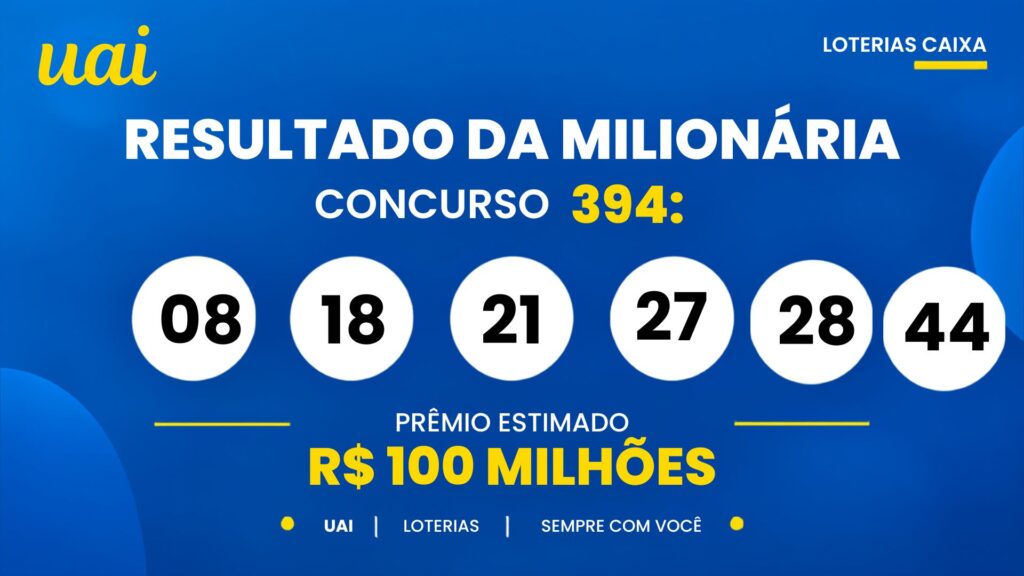 Resultado da +Milionária de hoje: veja os números e o rateio do concurso 395, que pode pagar R$ 100 milhões (sábado, 03/10)