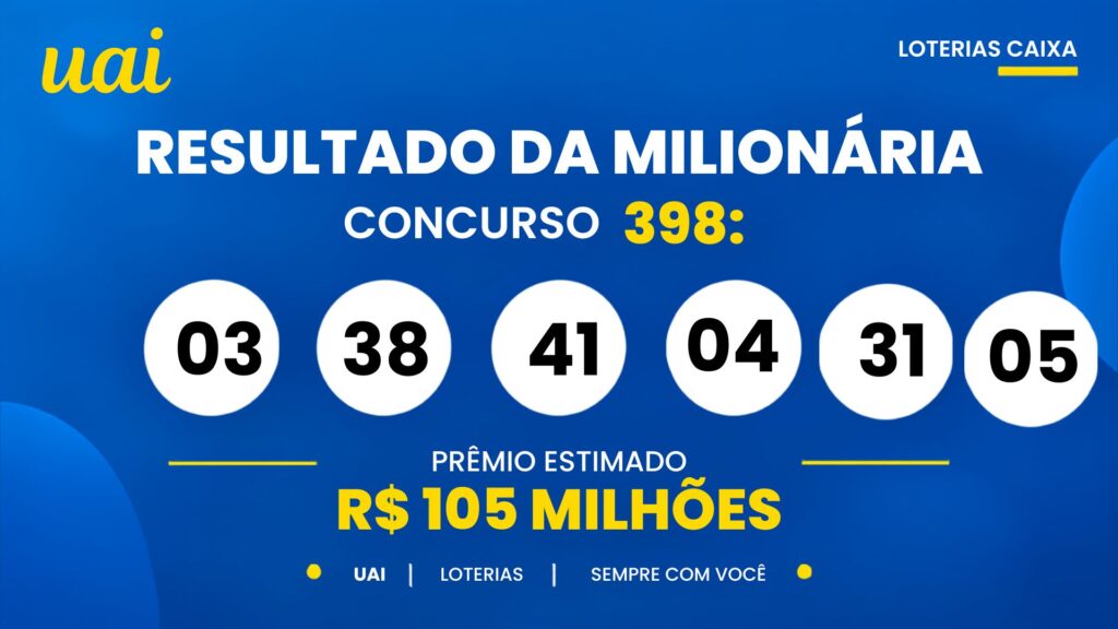 Resultado da +Milionária 398 de hoje (quarta-feira, 14/10): veja as dezenas, os Trevos da Sorte e o rateio de R$ 105 milhões