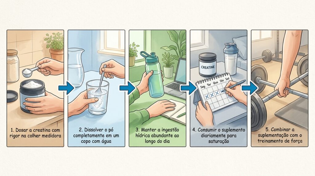A técnica de suplementação mais eficiente sobre o que acontece com os seus músculos se você tomar creatina sem treinar