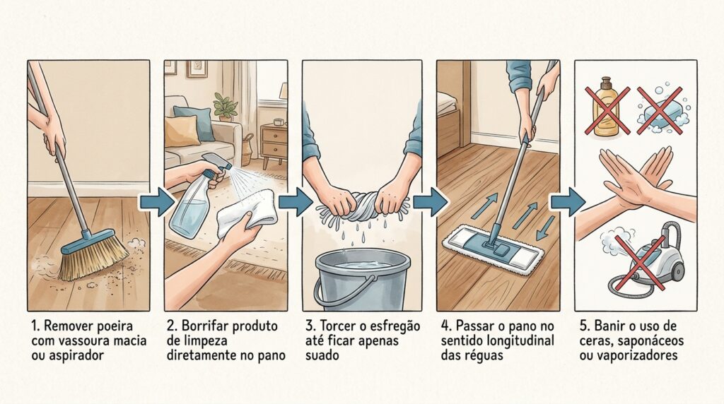 O erro ao limpar pisos laminados e vinílicos que faz as réguas estufarem nas bordas