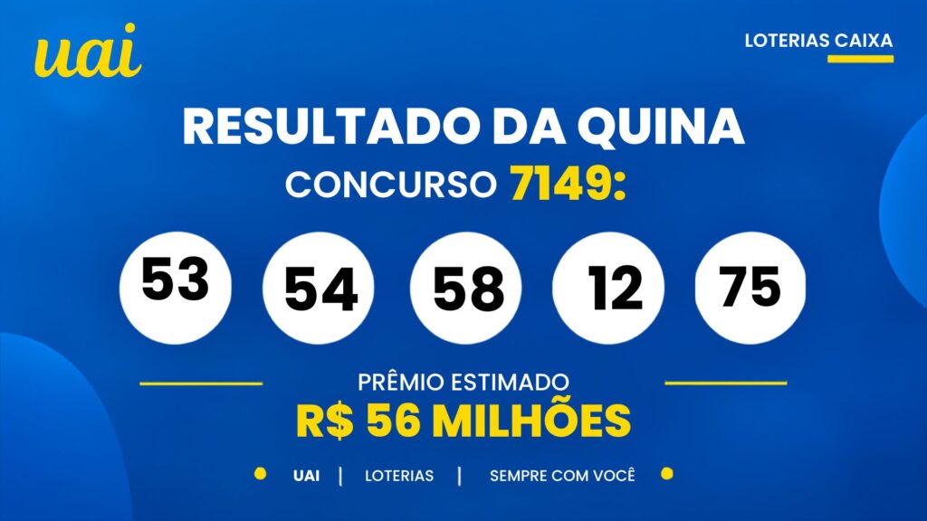 Resultado da Quina de hoje: veja números e rateio do concurso 7149 (quinta, 22/10)