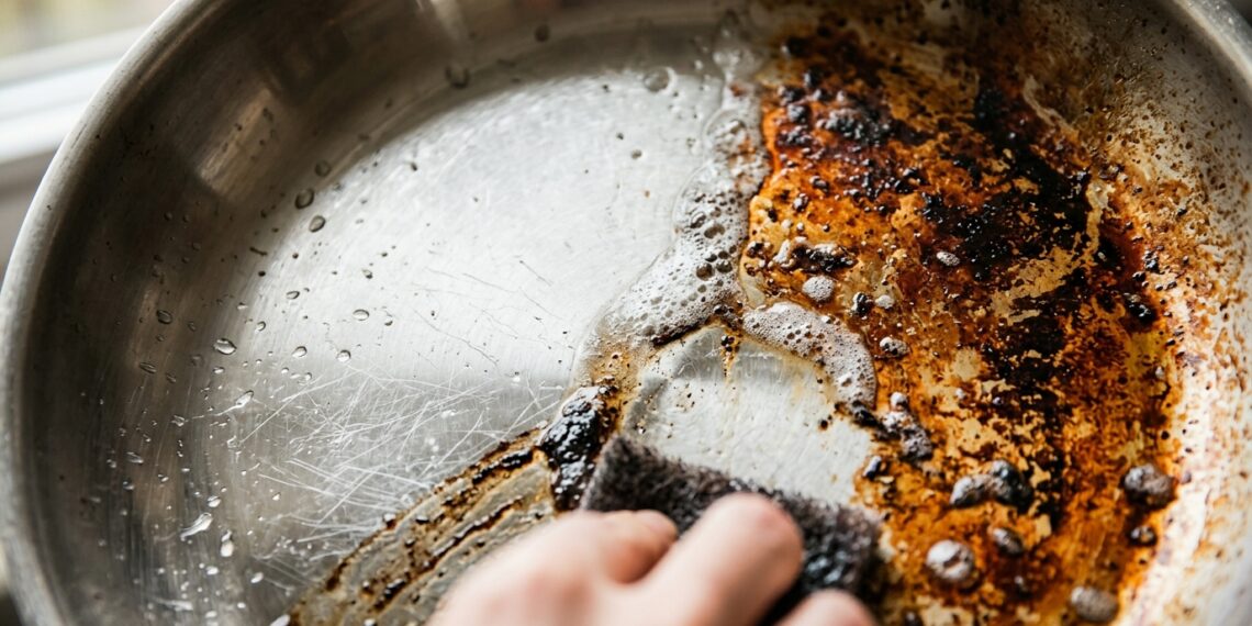 O fundo da panela de inox recém-comprada ficou com manchas cinzas e foscas após cozinhar feijão? A acidez natural do alimento oxidou o metal