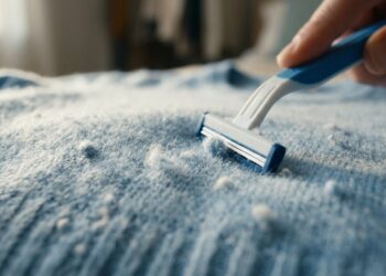 A sua camisola preferida está cheia de borbotos e parece velha? Uma lâmina de barbear nova faz a "depilação" das fibras