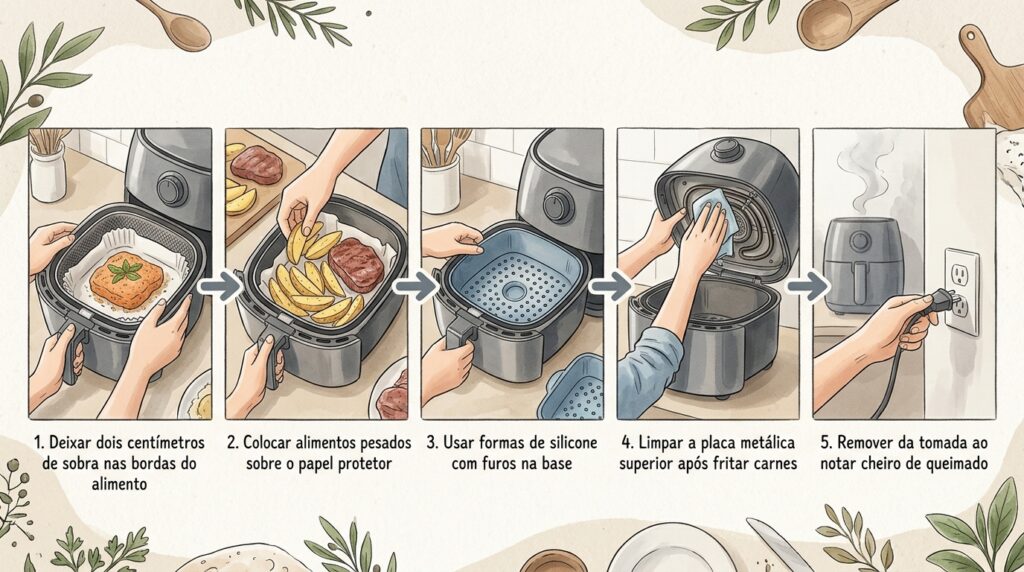 A técnica de proteção mais eficiente sobre qual é o erro comum ao usar a air fryer que pode queimar a resistência