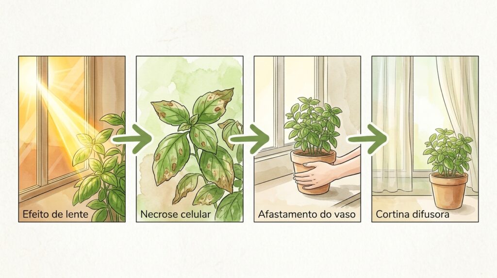 Plantou ervas aromáticas na janela da cozinha e elas secaram em poucos dias? O efeito de lupa do vidro queimou os tecidos