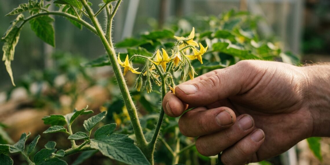Os tomateiros têm flores lindas, mas não produzem um único tomate na varanda? A falta de vento impede a polinização mecânica
