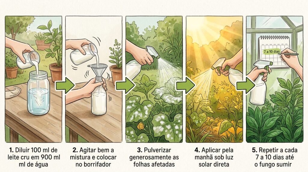 As folhas das suas abóboras e curgetes parecem polvilhadas com farinha branca? O fungo oídio e a fototoxicidade do leite