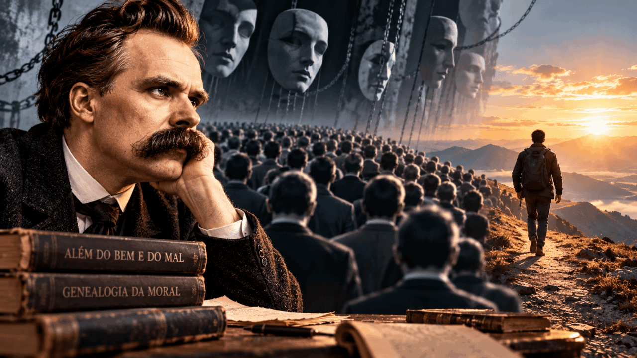 a crítica à moral de rebanho e aos valores herdados — Nietzsche explicou por que seguir a maioria pode limitar sua liberdade