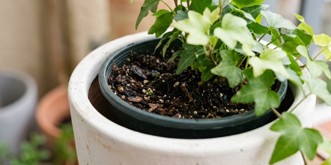Os vasos de plástico preto no pátio estão a definhar ao sol do meio-dia? O sobreaquecimento do substrato está a cozer a planta