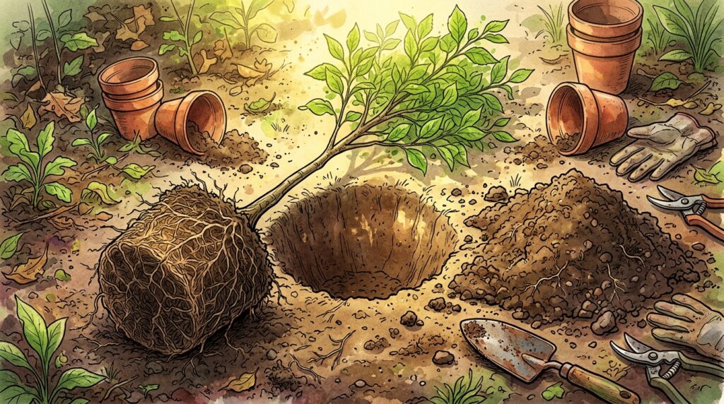 Retirou a muda do saquinho e as raízes estavam todas enroladas em círculos? Se você não cortar essa teia, a planta vai morrer travada