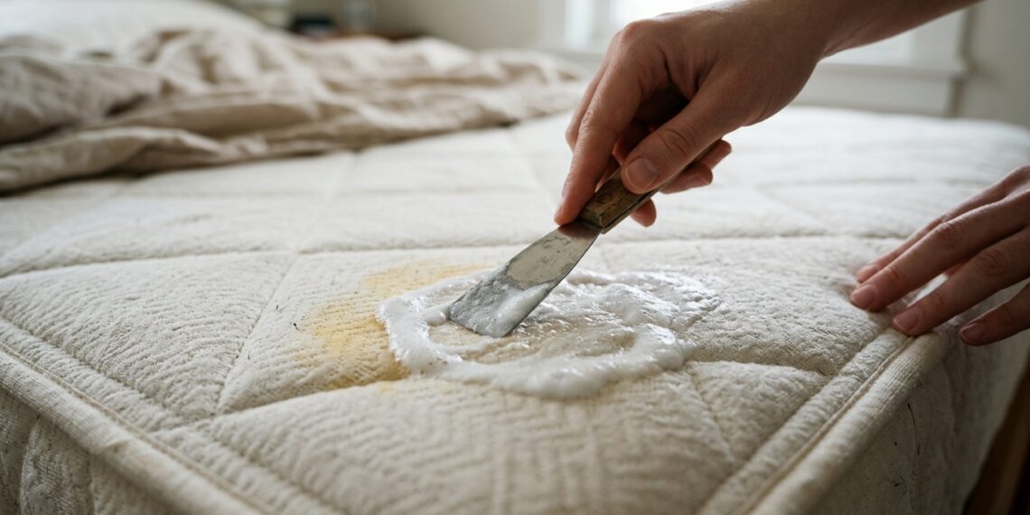 O segredo das lavanderias para tirar manchas amarelas antigas do colchão sem molhar a espuma