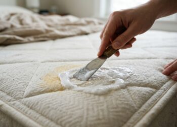 O segredo das lavanderias para tirar manchas amarelas antigas do colchão sem molhar a espuma
