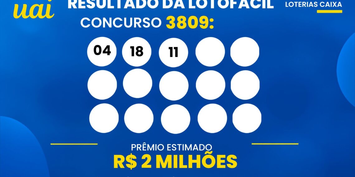 Resultado da Lotofácil 3809 de hoje (20/10): veja os números sorteados e o prêmio de R$ 2 milhões