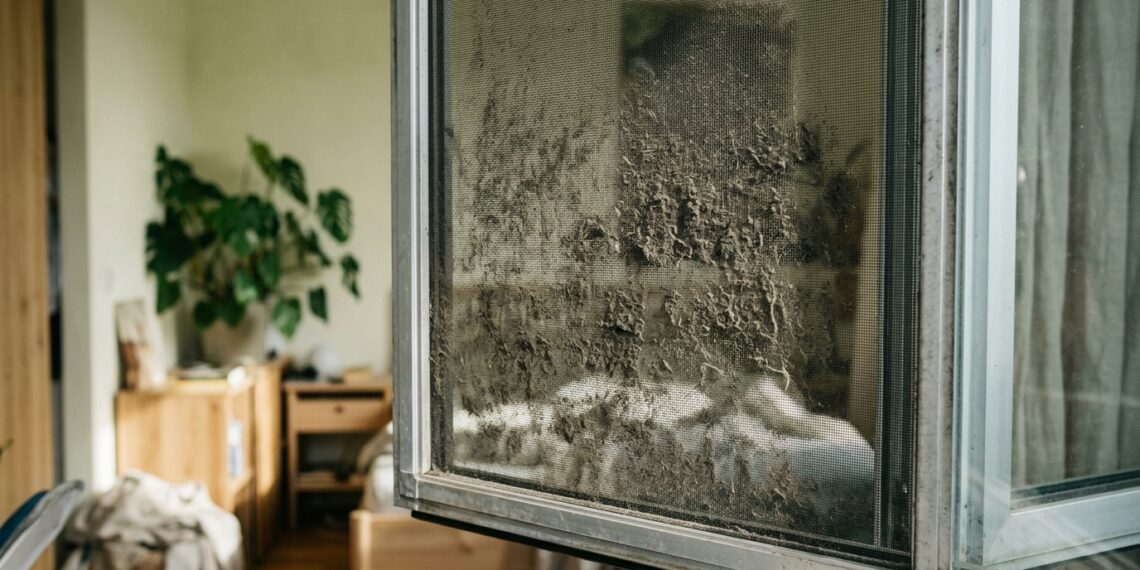 O ar não entra mais no quarto mesmo com a janela escancarada? A tela mosquiteira virou um filtro cego de poeira e fuligem urbana